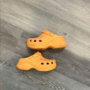 Orange Platform Clogs